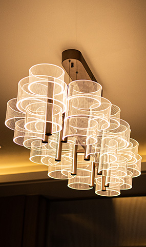 Living space with modern furniture